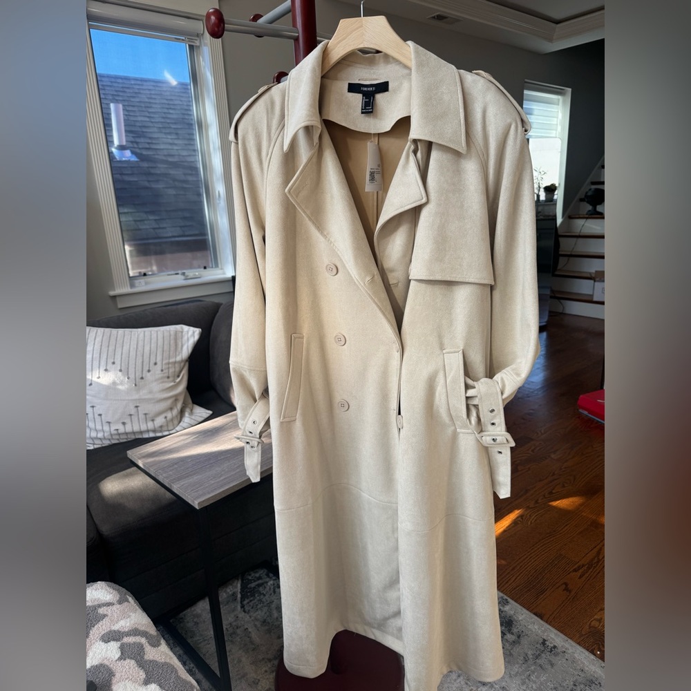 Forever 21 Champagne Pearl Trench Coat
